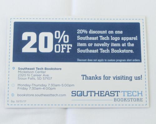 Southeast Tech Bookstore Coupon Back